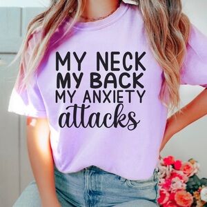 Funny Anxiety Graphic Unisex Crew Neck Tee Shirt S-5X